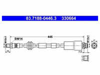 Bremsschlauch ATE 83.7188-0446.3 für Ford Jaguar Mondeo III Turnier X-Type I