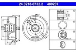 Bremstrommel ATE 24.0218-0732.2 (2 Stk.) f&uuml;r Renault Dacia Super 5 9