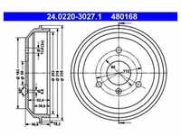 Bremstrommel ATE 24.0220-3027.1 (2 Stk.) für Smart Fortwo Cabrio