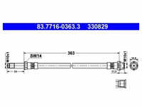 Bremsschlauch ATE 83.7716-0363.3 für Mercedes-Benz VW Sprinter LT 28-35 II
