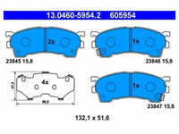 Bremsbelagsatz Scheibenbremse ATE 13.0460-5954.2 für Ford Usa Probe II