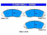 Bremsbelagsatz Scheibenbremse ATE 13.0460-5982.2 für Honda Legend II Prelude IV