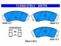 Bremsbelagsatz Scheibenbremse ATE 13.0460-5799.2 für Kia Hyundai H-1 Travel