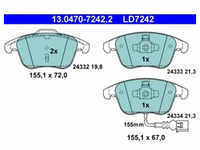 Bremsbelagsatz Scheibenbremse ATE 13.0470-7242.2 für Seat VW Audi Alhambra Q3