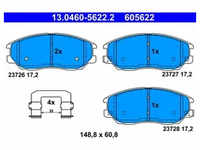 Bremsbelagsatz Scheibenbremse ATE 13.0460-5622.2 für Ssangyong Hyundai Rodius I
