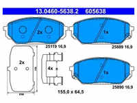 Bremsbelagsatz Scheibenbremse ATE 13.0460-5638.2 für Hyundai Ix55