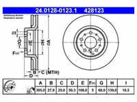 Bremsscheibe ATE 24.0128-0123.1 (2 Stk.) für Volvo S80 I Xc70 Cross Country
