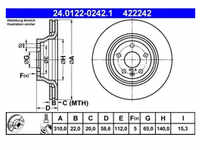 Bremsscheibe ATE 24.0122-0242.1 (2 Stk.) für Audi TT