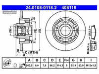Bremsscheibe ATE 24.0108-0118.2 (2 Stk.) für Renault Megane CC Scénic III