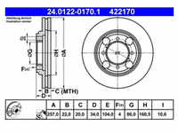 Bremsscheibe ATE 24.0122-0170.1 (2 Stk.) für Hyundai Lantra I Coupe