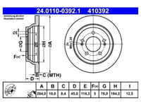 Bremsscheibe ATE 24.0110-0392.1 (2 Stk.) für Kia Carens IV