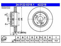 Bremsscheibe ATE 24.0122-0218.1 (2 Stk.) für Mercedes-Benz E