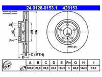Bremsscheibe ATE 24.0128-0153.1 (2 Stk.) für Infiniti G