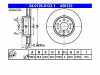 Bremsscheibe ATE 24.0126-0122.1 (2 Stk.) für Volvo S80 I Xc70 Cross Country
