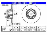 Bremsscheibe ATE 24.0120-0114.2 (2 Stk.) für VW LT 28-35 I