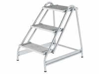 Aluminium-Arbeitspodest einseitig begehbar - Stabile & sichere 3 Stufen Leiter von