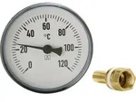 Bimetall-Zeigerthermometer 0-120&deg;C d = 100mm mit F&uuml;hler 200mm