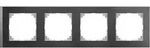 M-Pure, Decor Rahmen, 4fach, Schiefer/aluminium merten