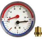 Thermomanometer TM80 D211, &Oslash; 80mm, R1/2'', 0/4 bar, 20/120&deg;C,