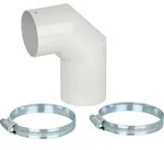 Anschlussbogen 90&deg; Comfort Air &Oslash; 60 mm, inkl. 2 Rohrschellen Verbindung von
