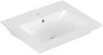Waschtisch V&B Venticello 600x500mm, 1 Hahnloch mit &Uuml;berlauf, wei&szlig;