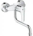 Wand-Sp&uuml;ltischmischer Grohe Eurosmart mit Schwenkauslauf Ausladung 216 mm chrom