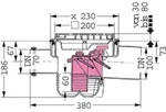 Kessel-Kellerablauf 27611 DN100, Universaler m. Rost 200x200