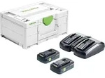 Akku-Set Festool 18 V SYS mit 2x 4,0 Ah Akkus und Doppelladeger&auml;t