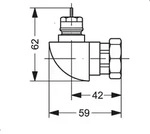Winkeladapter Danfoss f&uuml;r RAW Thermostatk&ouml;pfe M30x1,5