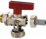Simplex KFE-Kugelhahn 1/2'' PN16 Messing vernickelt mit Verschraubung & Kappe