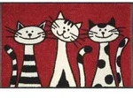 wash+dry Fu&szlig;matte Three Cats 50x75cm - rot