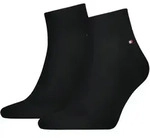 TOMMY HILFIGER Herren Kurzsocken Quarter Flag 2er Pack - schwarz - 39|40|41|42