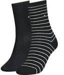 TOMMY HILFIGER Damen Socken Small Stripe 2er Pack - schwarz - 35|36|37|38