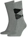 TOMMY HILFIGER Herren Socken Check 2er Pack - grau - 39|40|41|42