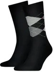TOMMY HILFIGER Herren Socken Check 2er Pack - schwarz - 39|40|41|42