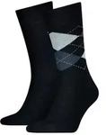 TOMMY HILFIGER Herren Socken Check 2er Pack - blau - 39|40|41|42