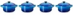 Le Creuset Mini-Cocotte 4er Set - blau