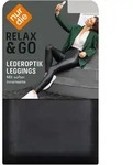 NUR DIE Damen Leggings in Leder Optik Relax & Go - schwarz - 36|38