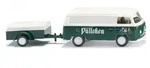 WIKING 030005 - 1:87 VW T2 Kastenwagen mit Anh&auml;nger"P&uuml;lleken"