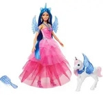 Barbie Einhorn-Spielzeug, Puppe zum 65. Jubil&auml;um mit blauen Haaren, pinkfarbenem