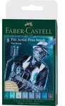 FABER-CASTELL Tuschestift Pitt Artist Pen Blues 8er Set