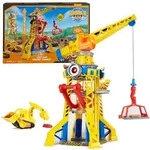 Rubble & Crew &ndash; Baupfoten Hof - Kran-Spielset (68 cm) mit Rubble-Actionfigur,