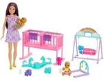 Barbie Skipper Babysitter-Puppe mit Zwillings-Kinderzimmer-Spielset und Zubeh&ouml;r