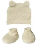 Heless - Puppen-Strickset mit Bommelm&uuml;tze und Strickschuhen aus 100 % Bio-Baumwolle,