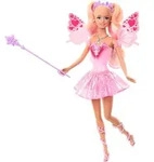 Barbie Fantasy Feenpuppe mit Farbwechsel-Fl&uuml;geln und -Outfit, Spielzeugzauberstab
