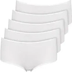 NUR DIE Damen Panty Slip aus Baumwolle 5er Pack - wei&szlig;