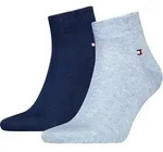 TOMMY HILFIGER Herren Kurzsocken Quarter Flag 2er Pack - blau - 39|40|41|42