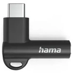 HAMA Aux-Adapter USB-C &ndash; 3,5-mm-Klinke-Buchse, 90&deg; Winkelstecker, Schwarz -