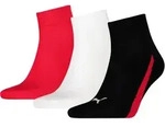PUMA Unisex Kurzsocken Lifestyle 3er Pack - rot|wei&szlig;|schwarz - 35|38|37|36