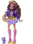 Monster High Clawdeen Wolf-Modepuppe in Pelzrock mit Tier Crescent und 7
